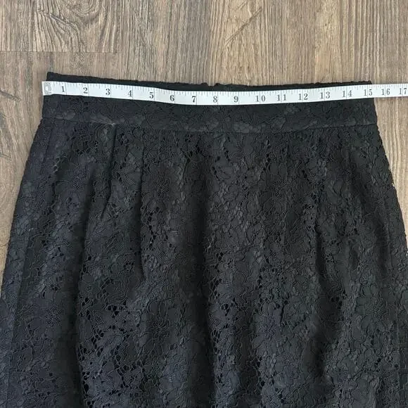 NEW J. Crew Pintuck Lace Pencil Skirt in Black Size 8T - Picture 7 of 9